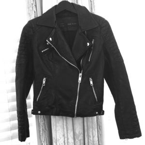 Zara biker faux leather jacket